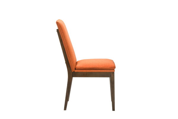 Maggie - Dining Chair With Cushion (Set of 2) - Terracotta / Walnut