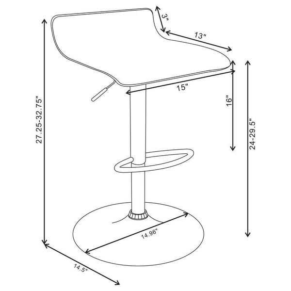 Bidwell - Upholstered Adjustable Bar Stool (Set of 2) - White