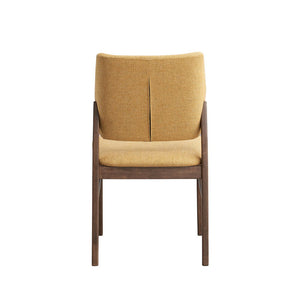 Sarha - Side Chair (Set of 2) - Yellow Fabric & Walnut Finish