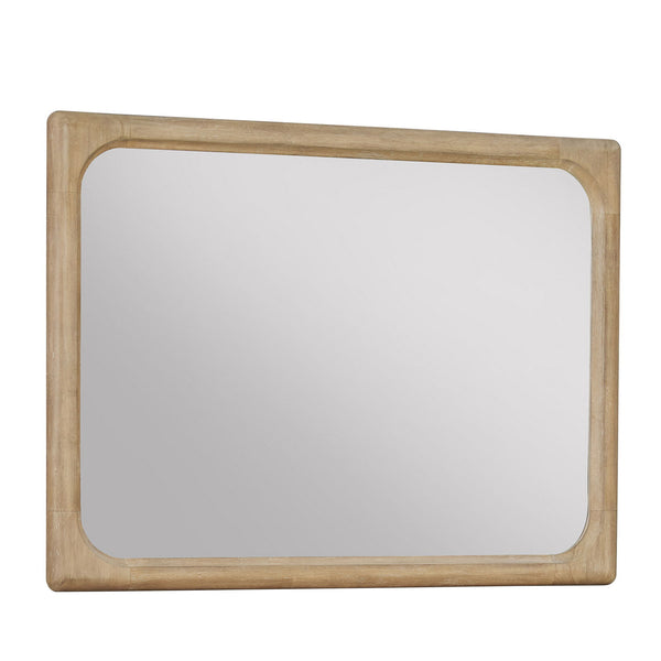 Escape - Bedroom King Panel Bed With Dresser And Mirror - Glazed Natural Oak
