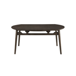 Rex - 65## Round Dining Table With Leaves & 4 Chairs - Dark Brown