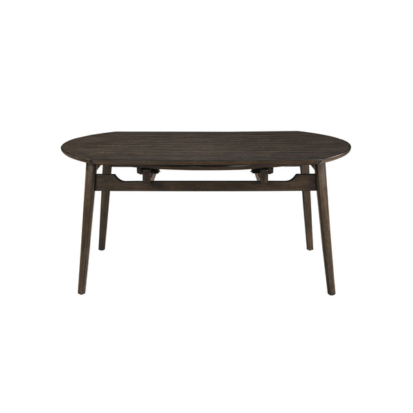 Rex - 65## Round Dining Table With Leaves & 4 Chairs - Dark Brown