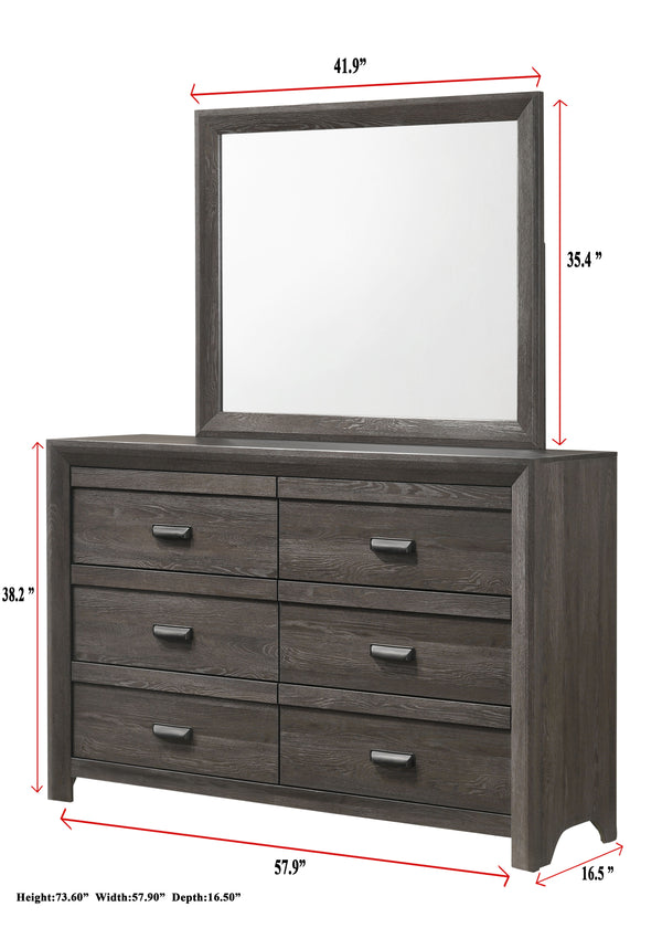 Adelaide - King 5 Piece Bedroom Set - Gray