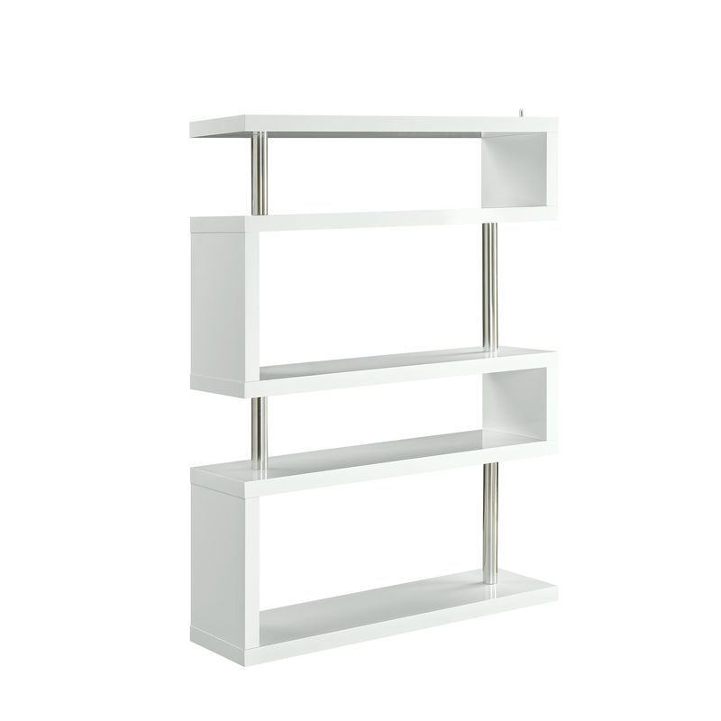 â€¢KDâ€¢Rectangular Bookcaseâ€¢Shelf Thickness: 50 mmâ€¢High Gloss Finishâ€¢Support Pillar: Î¦50mm<br/><br/><b>Product Features</b><ul><li>KD Boolcaseâ€§ High Gloss Finishâ€§4 Open Compartmentsâ€§Stainlee Steel Suppot Pillar</li><li>Case: 1Pc/1Ctn</li><li
