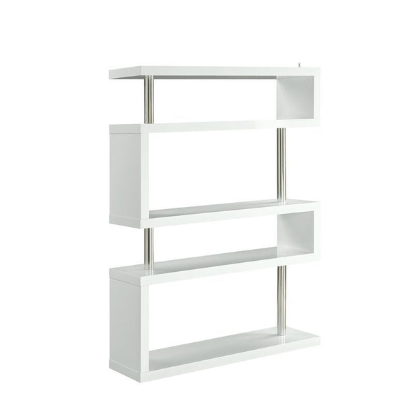 â€¢KDâ€¢Rectangular Bookcaseâ€¢Shelf Thickness: 50 mmâ€¢High Gloss Finishâ€¢Support Pillar: Î¦50mm<br/><br/><b>Product Features</b><ul><li>KD Boolcaseâ€§ High Gloss Finishâ€§4 Open Compartmentsâ€§Stainlee Steel Suppot Pillar</li><li>Case: 1Pc/1Ctn</li><li
