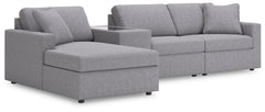 Looking cool and contemporary is great. But when it comes down to it, youâ€™re all about low-maintenance lounging. With the performance fabric on this sectional with chaise, cleaning spills is a breeze. Its customizable modular design caters to your ever-