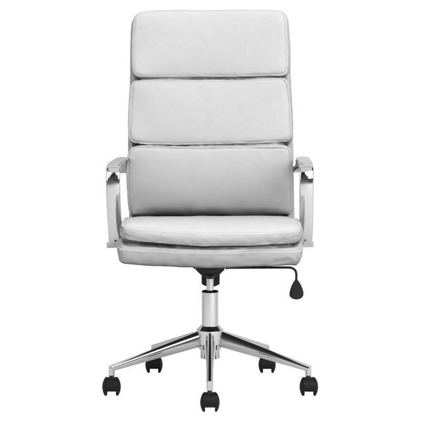 Ximena - Upholstered Adjustable High Back Office Chair - White