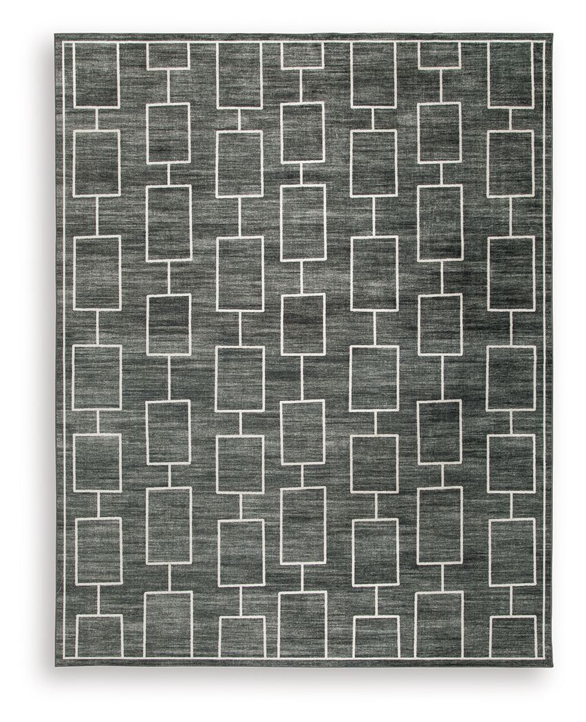 The soft, welcoming faux fur construction of this rug is complemented by a clean-lined geometric design. Its neutral black and gray tones give you the must-have versatility to pair with existing contemporary decor. Plus it-'s machine washable for added co