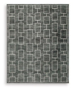 The soft, welcoming faux fur construction of this rug is complemented by a clean-lined geometric design. Its neutral black and gray tones give you the must-have versatility to pair with existing contemporary decor. Plus it-'s machine washable for added co