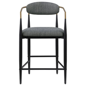 Tina - Fabric Upholstered Counter Chair (Set of 2) - Dark Gray