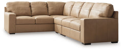 Indulge in attainable, top-of-the-line luxury. With this sectional, you can outfit your home in ultra-sleek style. Genuine leather upholstery on the interior provides the richly refined look and feel you love without breaking the bank. Clean-lined arms po
