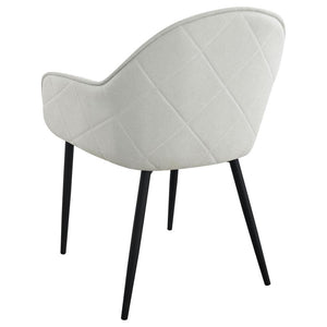 Emma - Fabric Upholstered Dining Arm Chair (Set of 2) - Fog Gray