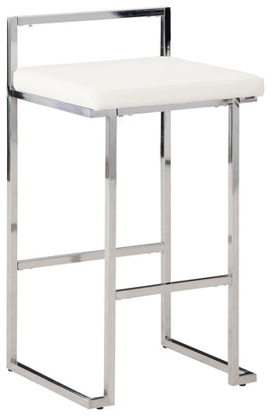 Madanere - White / Chrome Finish - Tall UPH Stool (Set of 2)