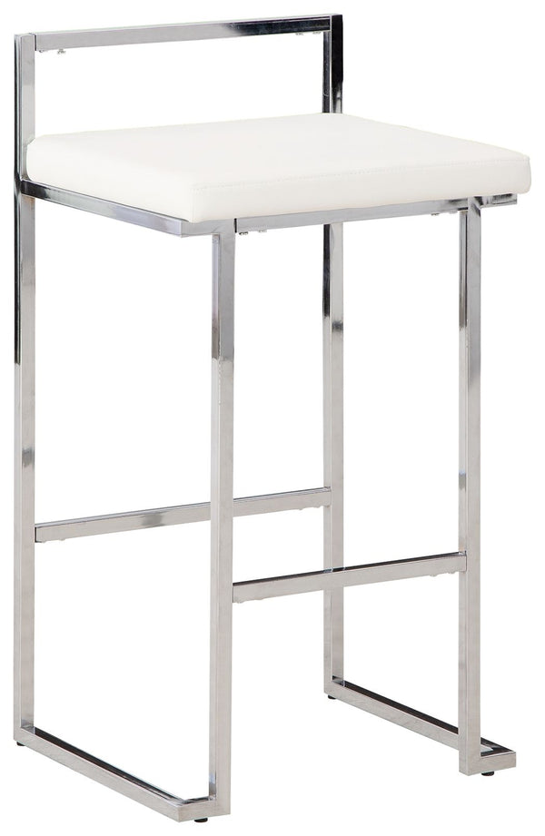 Madanere - White / Chrome Finish - Tall UPH Stool (Set of 2)
