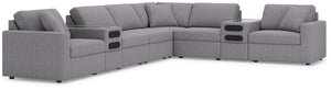 Looking cool and contemporary is great. But when it comes down to it, youâ€™re all about low-maintenance lounging. With the performance fabric on this sectional with console, cleaning spills is a breeze. Its customizable modular design caters to your ever