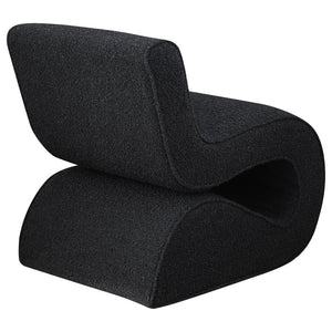 Ronea - Boucle Upholstered Armless Curved Chair - Charcoal