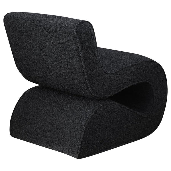 Ronea - Boucle Upholstered Armless Curved Chair - Charcoal