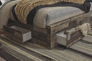  King Panel Bed with 6 Storage Drawers