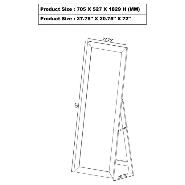 Cadence - Tempered Glass Full Length Mirror - Gray Washed Oak