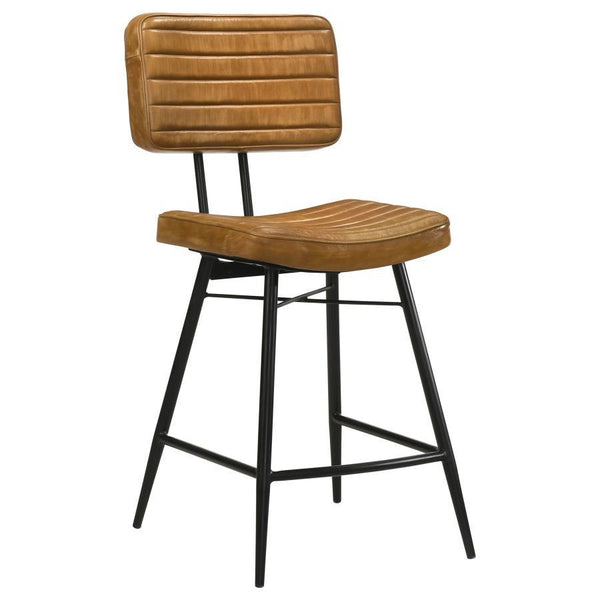 Partridge - Leather Counter Chair (Set of 2) - Antique Camel