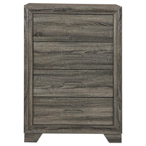  owing to its brown oak wood grain finish. Laminate surfaces add durability and resistance to