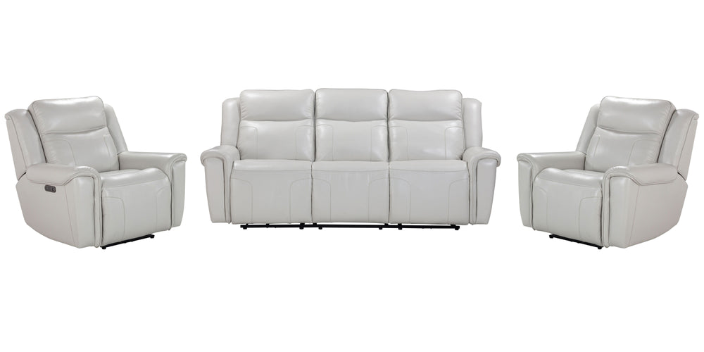 Exuding eye-catching high-style and next-level comfort, the Atlantis Power Zero Gravity Sofa Group offers a host of user-friendly features that will make anyone feel right at home. Each of the three pieces is covered in supple Whisper Ivory colored leathe