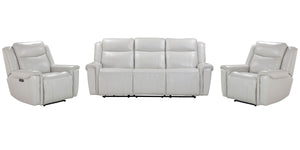 Exuding eye-catching high-style and next-level comfort, the Atlantis Power Zero Gravity Sofa Group offers a host of user-friendly features that will make anyone feel right at home. Each of the three pieces is covered in supple Whisper Ivory colored leathe