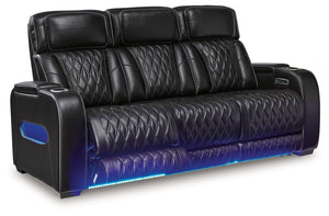 Boyington - Black - Power Reclining Sofa With Adj Headrest