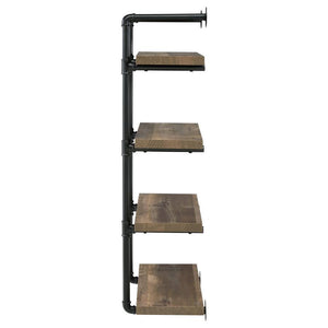 Elmcrest - 4-Shelf Wall Bookshelf - Rustic Oak