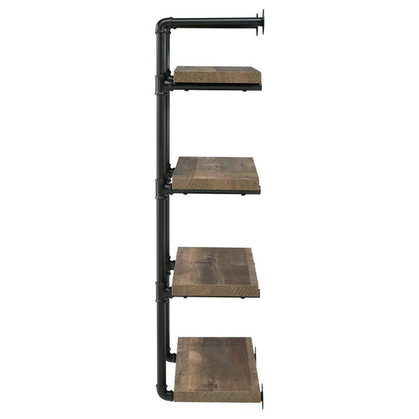 Elmcrest - 4-Shelf Wall Bookshelf - Rustic Oak