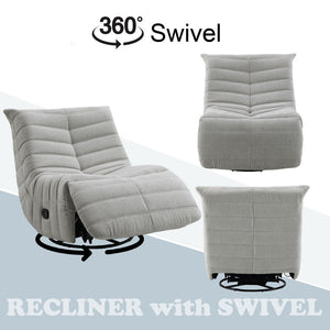 Talmon - Recliner With Swivel - Oyster