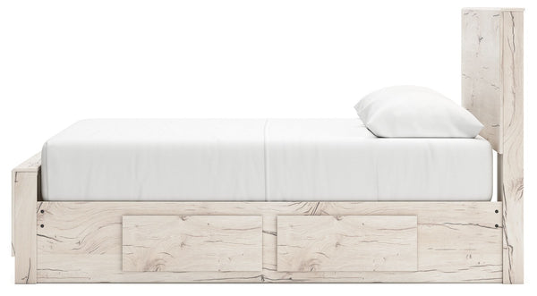 Lawroy - Light Natural - Full Panel Bed With Under Bed Storage