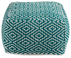 Brynnsen - Teal / Ivory - Pouf