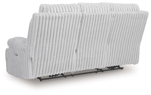 Rhines Falls - Alloy - Reclining Power Sofa With Drop Down Table
