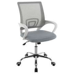 Bring modern precision and design to your workspace with a modern office chair. Complete with a swivel seat that adjusts for your comfort, the chair offers comfortable seating for all-day productivity. Suited to home and professional spaces, it includes a