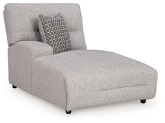 This left-arm facing power reclining back chaise is made with Next-Gen Nuvellaâ„¢ (polyester) upholstery. Pairs with other items in the series to make a sectional.<br><br><b>Additional Dimensions</b><br><ul><li>Arm height: 25-"</li><li>Seat height: 20-"</