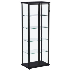 Aero - 4-Shelf Display Curio Cabinet With LED Lighting - Black