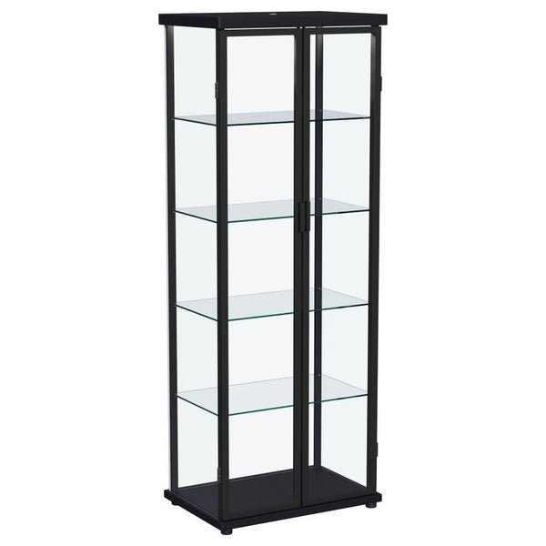 Aero - 4-Shelf Display Curio Cabinet With LED Lighting - Black