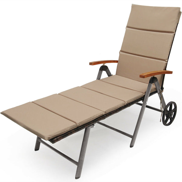 Sturdy aluminum construction holds up to 385 lbs<br>Ergonomic backrest with armrest fits your body curve to a better enjoyment<br>Soft non-woven cushion  provides a more comfortable relax<br>Environmentally friendly PE rattan  breathable and waterproof  s