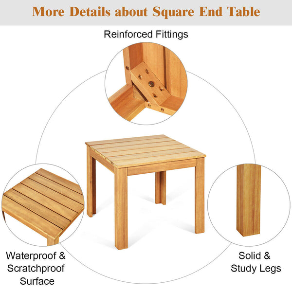 Acacia wood frame adds sturdiness and durability <br>Premium accessories ensure stability of table <br>Varnish surface which is waterproof and scratch-resistant <br>Can be used separately or matched with other wooden furniture <br>Compact size with modern