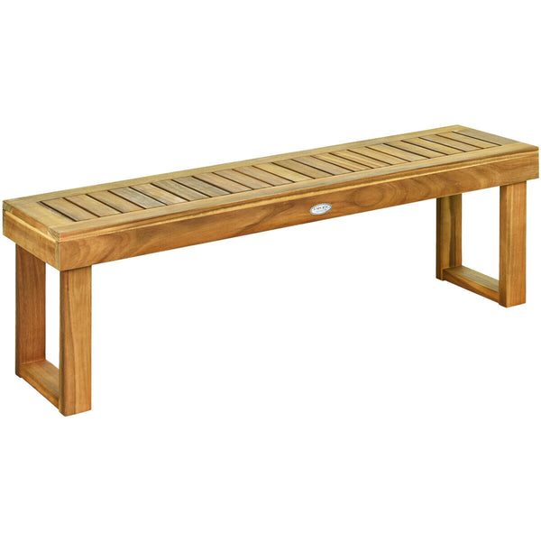 Made of solid acacia wood which provides stability and strong bearing capacity  the bench is super sturdy and durable. Â  Are you looking for a natural style bench for your patio? If so  this bench is highly recommended to you. Besides  with the varnish t