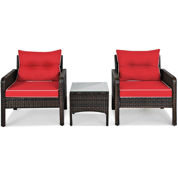 Made of high-quality PE rattan with strong toughness  it is not easy to break<br>Sturdy metal frame structure with superior load-bearing performance<br>A soft sponge filled cushions  comfortable and breathable<br>The thick tempered glass tabletop is sturd