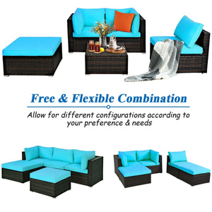 Sturdy steel structure provides strong stability and large bearing capacity<br>Durable and weather-resistant PE rattan provides a long service life<br>Lofty sponge padded seat and back cushions for more comfort and relaxation<br>Removable cushion cover wi