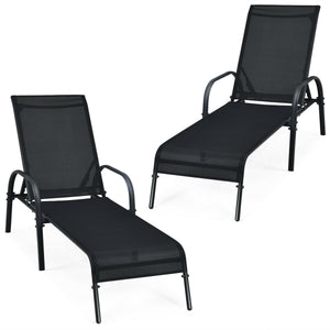 Don't leave the lounge chairs outside in raining days for prolonging its' using life <br>Made of Sun-proof and breathable fabric for long-lasting use <br>Powder coated steel frame provides sturdy support <br>Thick legs and anti-slip pads provide extra sta