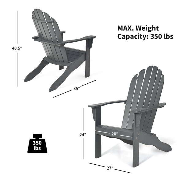Made of durable acacia wood and galvanized screws  the Adirondack chair has solid structure and large weigh capacity for outdoor using. Â  In addition to durability  this chair is also very comfortable. Combine ergonomic design with wood slat style  it is