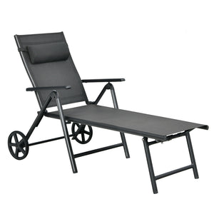 This patio lounge chair will offer you a comfortable using experience. Â  7 adjustable backrest positions are provided for you to choose  so you can do whatever you want on the lounge chair. And the anti-rust aluminum frame with sturdy triangle structure 