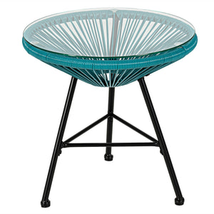 Constructed with sturdy steel pipe featuring high solidness and stability while also being waterproof <br>Made of high-quality plastic rope which has excellent weather resistance and is suitable for outdoor use <br>Chairs with ergonomic backrest for ultra
