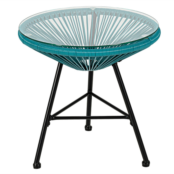 Constructed with sturdy steel pipe featuring high solidness and stability while also being waterproof <br>Made of high-quality plastic rope which has excellent weather resistance and is suitable for outdoor use <br>Chairs with ergonomic backrest for ultra