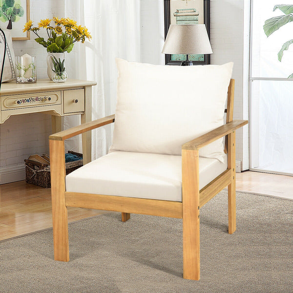 Made of solid acacia wood with FSC certification  superior durable<br>Thick and cozy cushion provides ultimate comfortable<br>Detachable cushions and waterproof for outdoor use<br>Freely DIY the furnish  for an optimal new look<br>Spend time with your fam