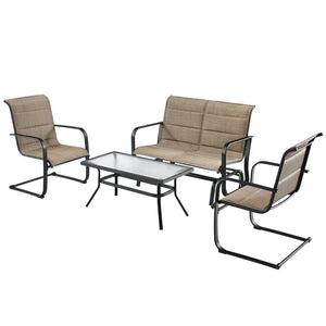 Create a cozy space to entertain your beloved family and friends with this 4-piece outdoor patio furniture set! Â  Based on your available space  this 4-piece patio conversation set provides 4 different combinations for you to select. Besides  you can als